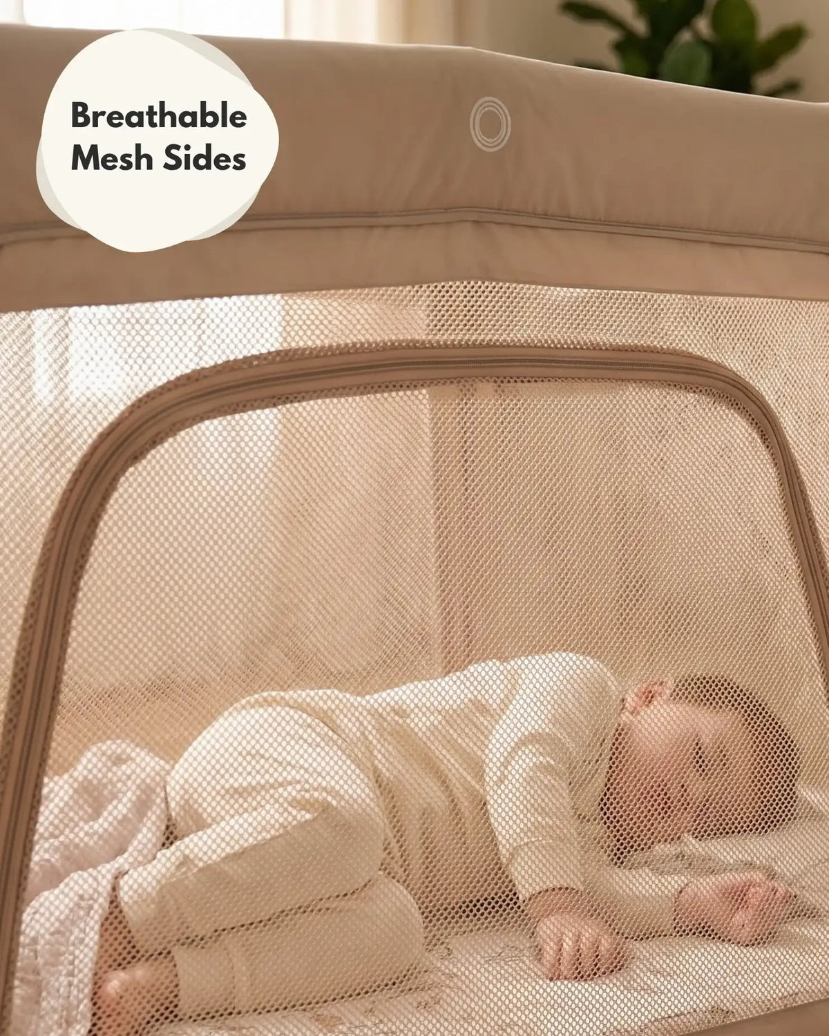 Airpod 3 Travel Cot with Newborn Bassinet – Beige