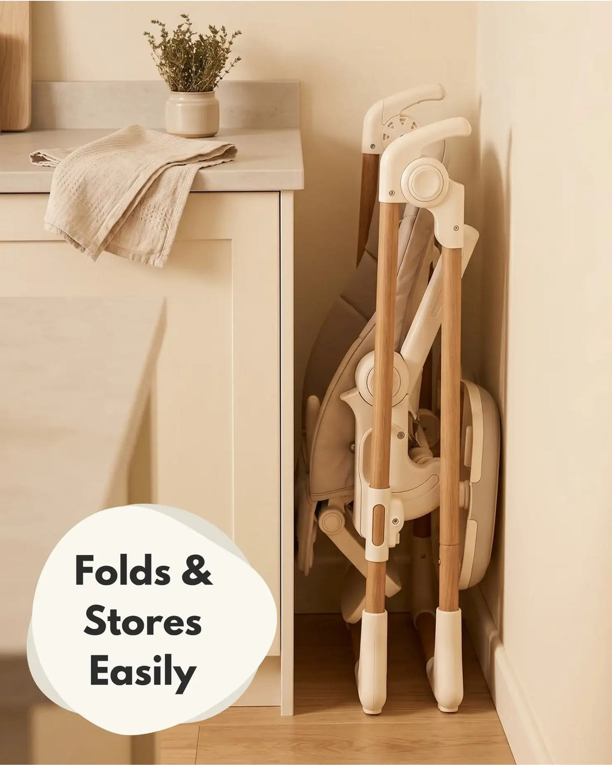 Flare Foldable High Chair – Beige