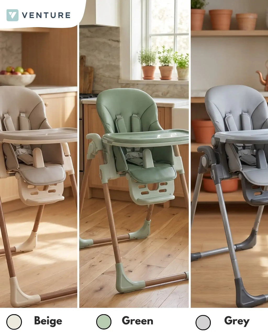 Flare Foldable High Chair – Beige