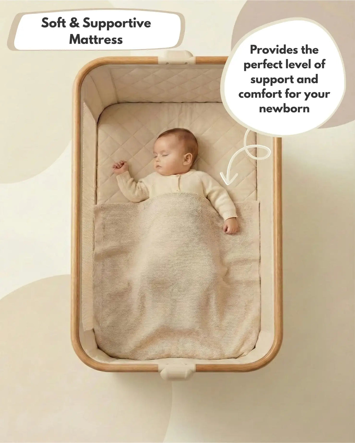 Sona Bedside Crib – Beige