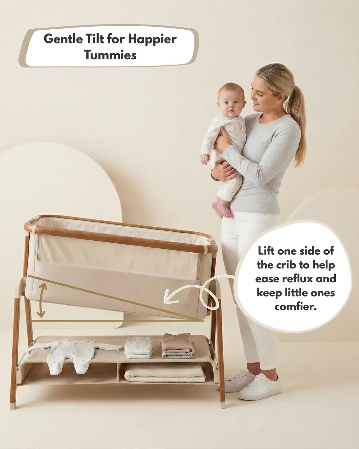 Sona Bedside Crib – Beige