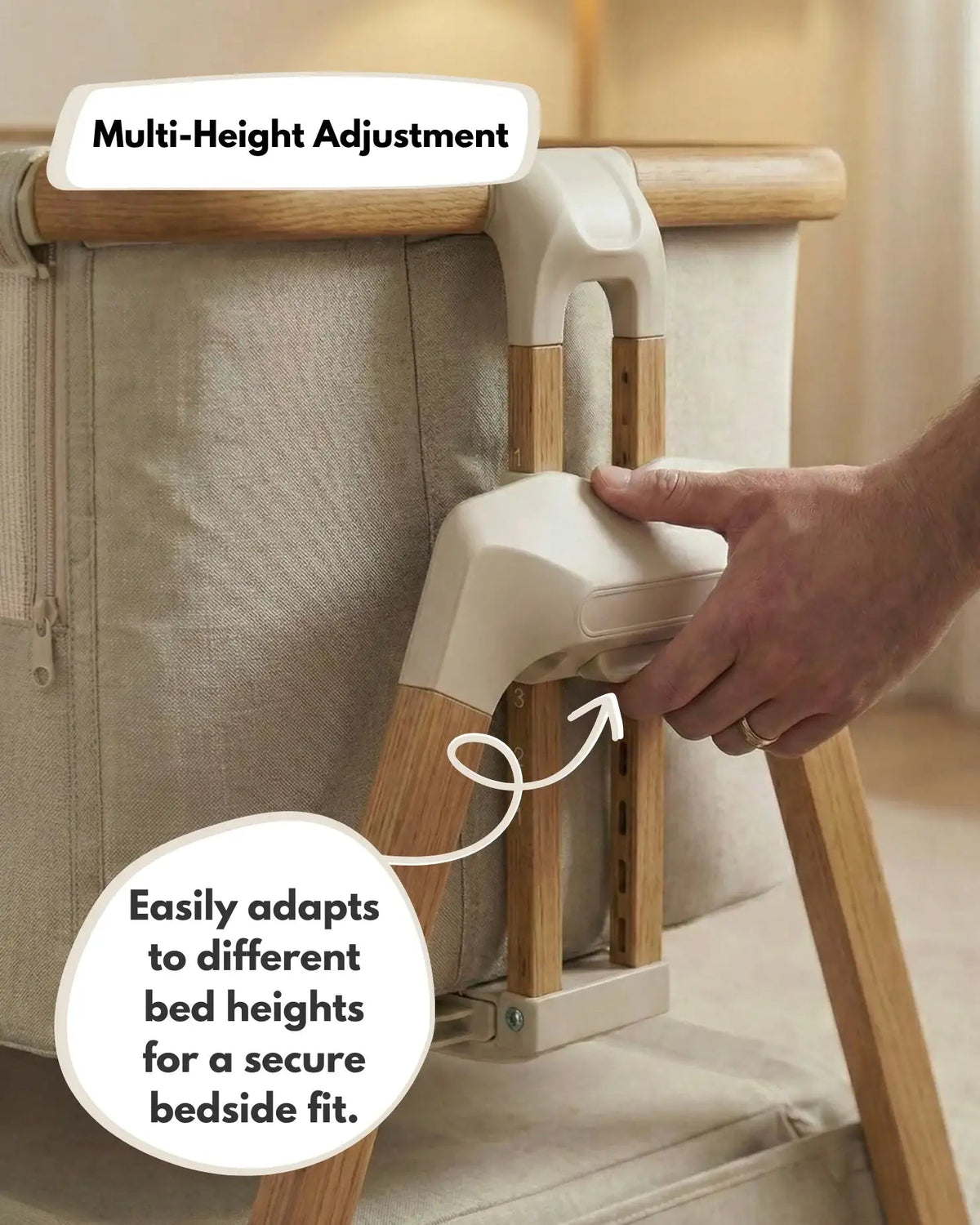 Sona Bedside Crib – Beige