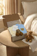 Blue Bouclé Bear Personalised Gift Box